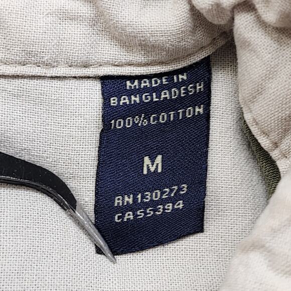 Wrangler Shirt Mens M Green Cotton Long Sleeve Button Front Workwear Outdoors - Picture 6 of 11